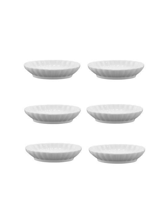Raki Boluri De Servire Pentru Dip Oval Din Porțelan 6 Bucăți