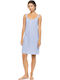 Pink Label Pink Label Sommer Damen Nachthemd Hellblau