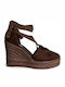 Women's Platforms In Espadrille Style Dark Brown