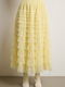 High Waist Midi Skirt with Tulle Yellow