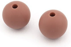 Silicone Bead 12mm Burnt Sienna (Pack of 15 Pie...