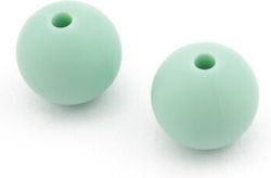 Silicone Bead 12mm Mint (Pack of 15 Pieces)