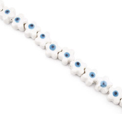 Keramik Perlen Maragrita Mati 11mm 32τμχ/Koordoni Weiß