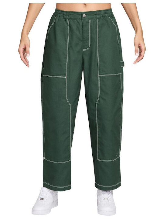 Sportswear Pantaloni Dama Din Țesătură Cu Elastic Croială Lejeră Verzi