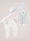 Piccolino Baptism Suit with Vest for Boys Nico Ecru AG26S96 Ivory