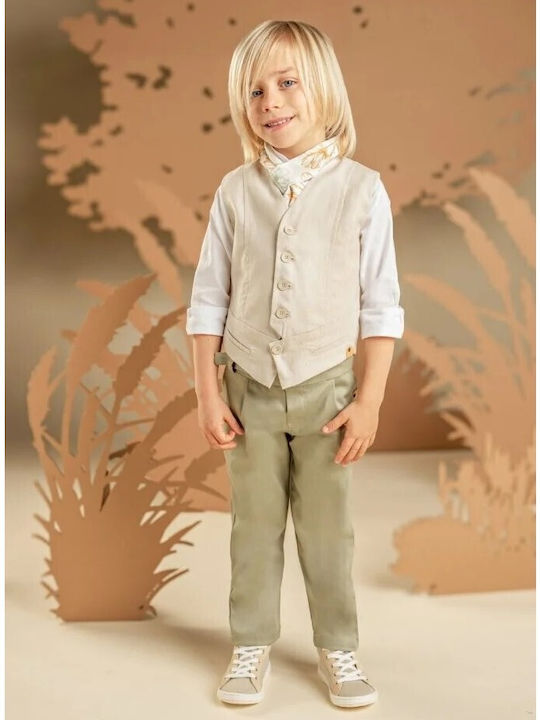 Baby Bloom Baby Bloom Baptism Suit with Vest for Boys Beige