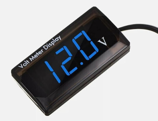 Βολτόμετρο Ψηφιακό Μπλε Pf-p3 Dc 8-18v Waterproof Ipx6 Digital Voltmeter Led Display Blue