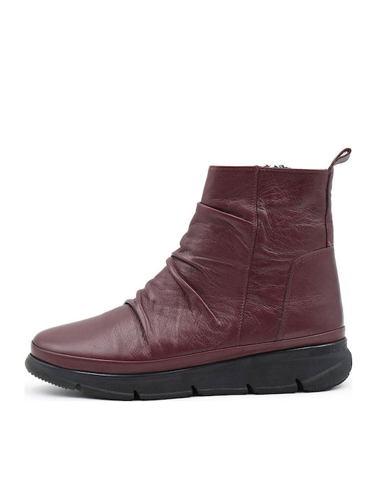 Leder Damen Stiefeletten Knöchel Rot