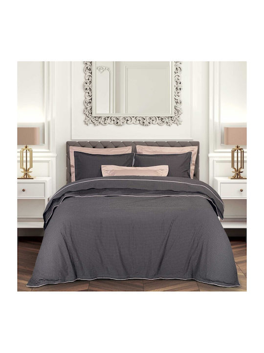 Greenwich Polo Club Cotton Duvet Cover Set 220x240cm King Size with 2 Pillowcases 2374 Dark Grey