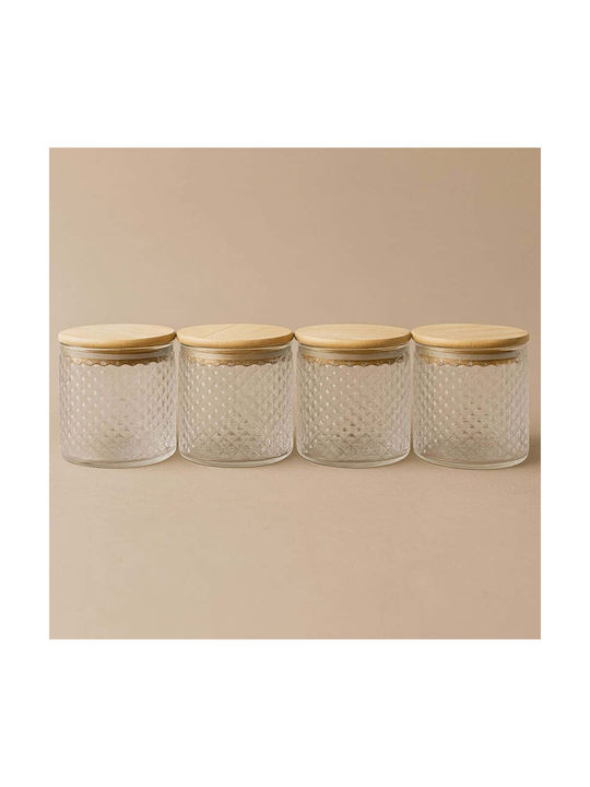Hermia Set 4 Stück Allgemeine Verwendung Glas Vasen mit Deckel Weiß 375ml 4 Stück