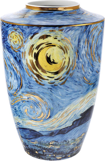 Goebel Vase aus Porzellan Vincent Van Gogh Sternennacht Gold 16x16xH24cm Goebel Vase aus Porzellan Vincent Van Gogh Sternennacht Gold 16x16xH24cm