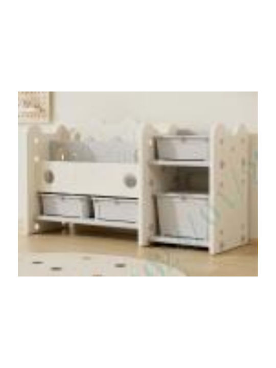 Wooden Floor Bookcase White 114x36.5x63cm