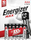 Energizer Max Αλκαλικές Μπαταρίες AAA 1.5V 6τμχ