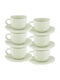 Raki Set Cesti Cappuccino Din Porțelan Alb 210ml 6 Bucăți