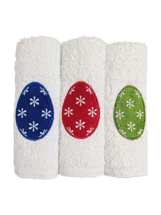 Nakas Concept Bath Towel Set 3 pcs Standing Eggs Floral Bright Colors