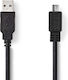 Nedis Reguläres USB 2.0 zu micro USB Kabel Schwarz 3m CCGB60500BK30 1 Stück