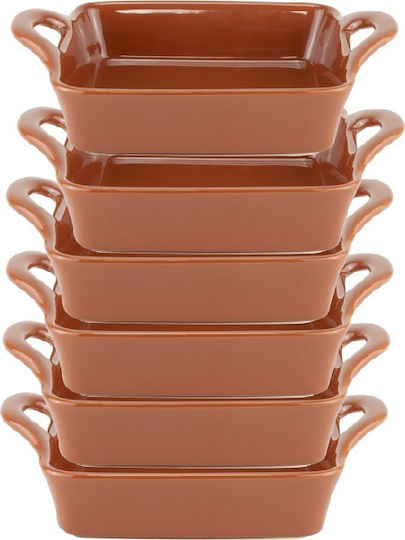 Raki Square Heat-Resistant Ceramic Cookware with Lid 6 Pieces