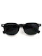 Red Raven Luca Unisex Sunglasses with Black Horn-Rimmed Frame and Black Lenses