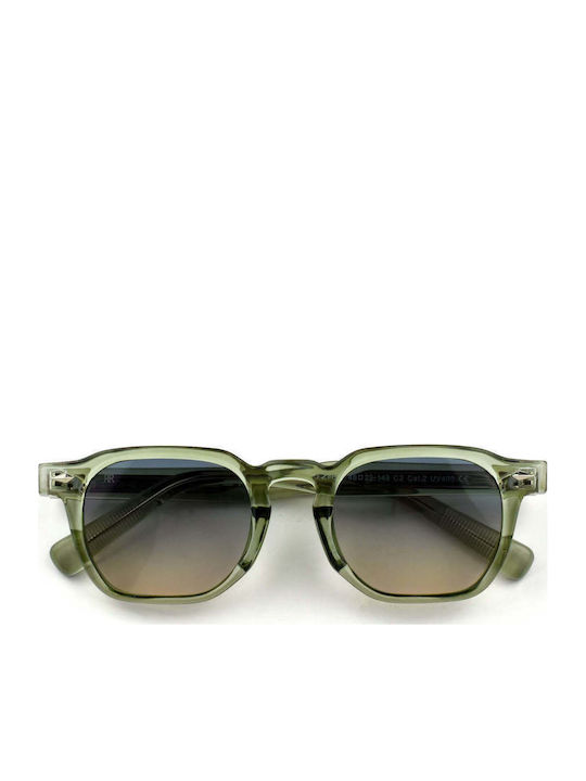 Red Raven Luca Unisex Sunglasses With Green Hor...