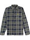 Overshirt Cu Mânecă Lungă Carou Albastru Marin Închis