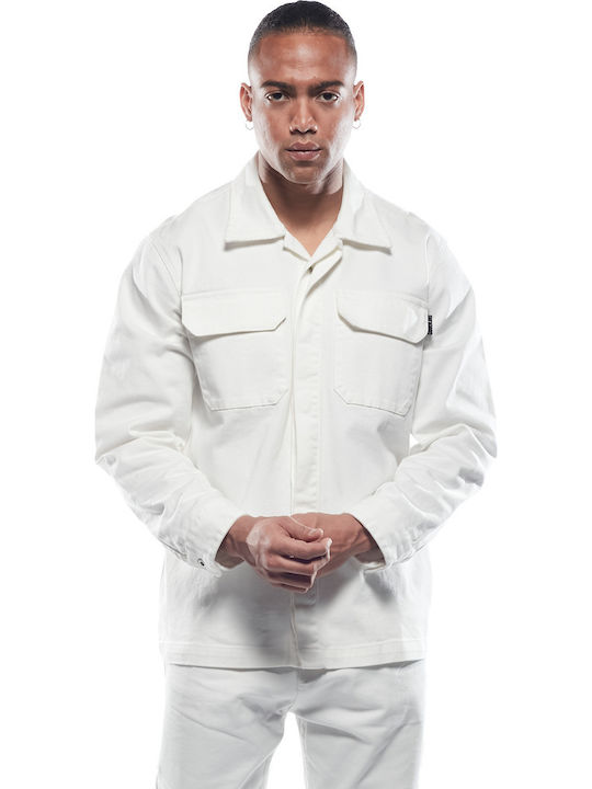 Μακρυμάνικo Τζιν Overshirt White