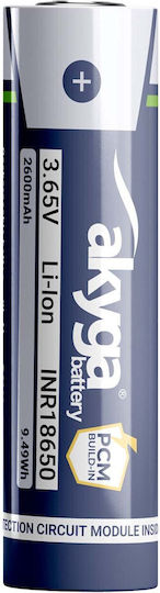 Li-ion Inr18650 Batterie Akyga Aky2454 3.6V 2600mAh Schutz