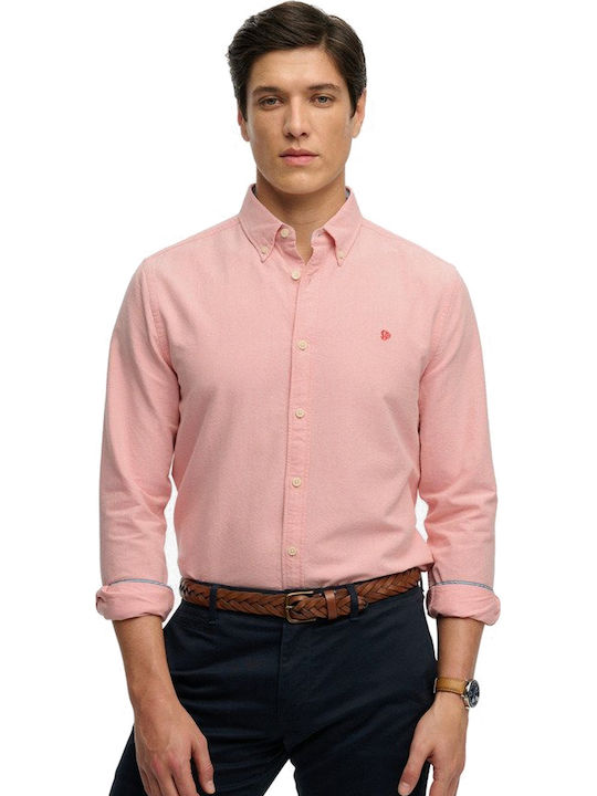 Superdry Oxford Long Sleeve Shirt Orange