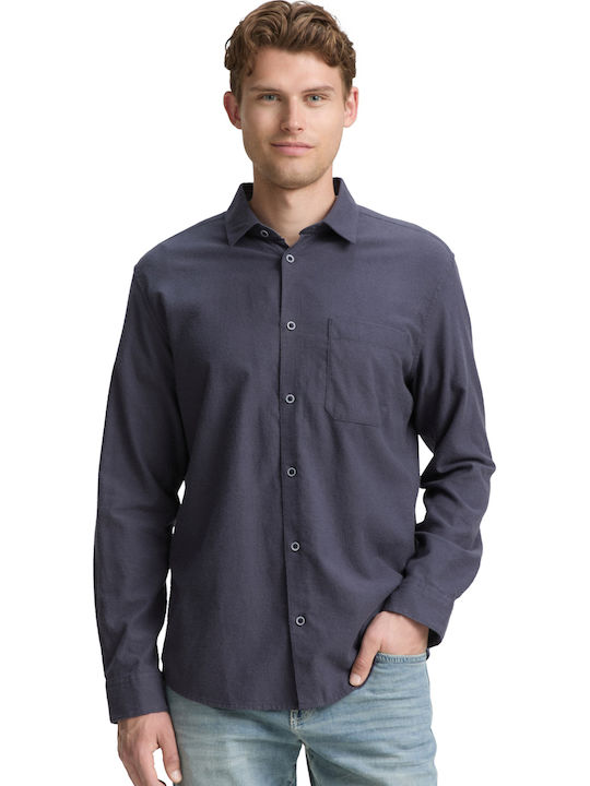 Camasa Barbati Maneca Lunga Albastru Marin Tonal Twill