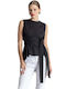 Women's Cotton Sleeveless Black Top