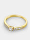 Vogue Women's Ring with Zircon from Gold Plated Silver