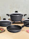 Kitchen Pots Set Imaj 7 Pieces Non-stick Black 26cm