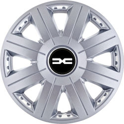 Set of 14" Car Hubcaps with Dacia Brand Logo 4 Pieces Gray