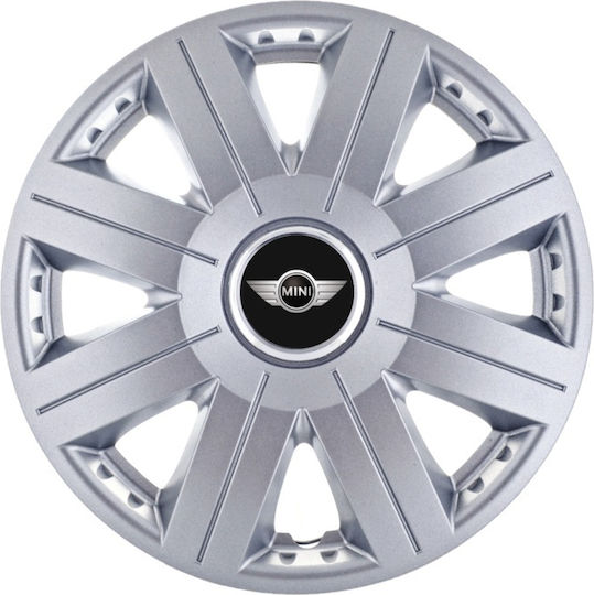 Σετ Τάσια Αυτοκινήτου 14" με Σήμα Mini Cooper 4τμχ Γκρι