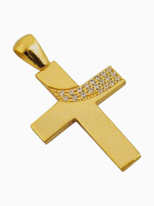 Gold Cross 14K Zircon Weight 2.30gr