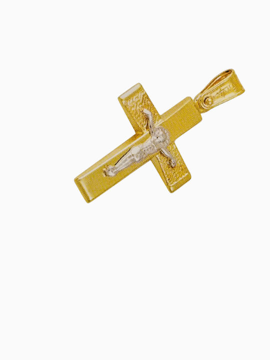 Cruce Aur K14 Cu Hristos Răstignit Greutate 1.90gr
