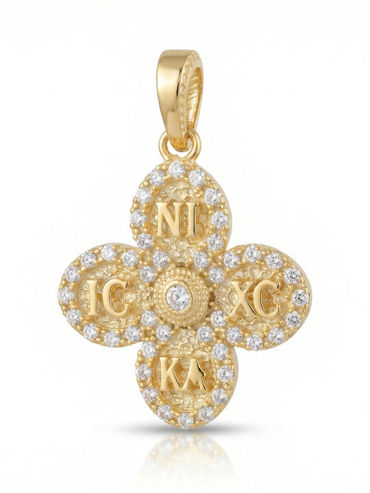 Kiriakos Gofas Women's Gold Cross 14K Double Sided Without Chain