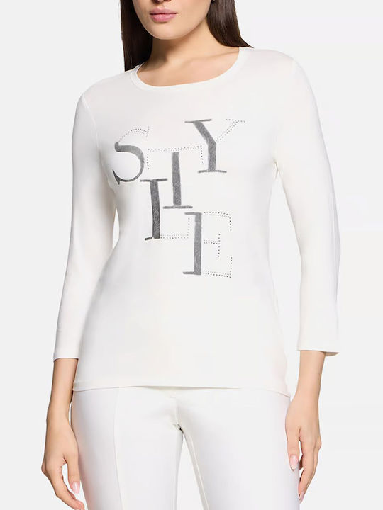 Women's Blouse with 3/4 Sleeve Offwhite