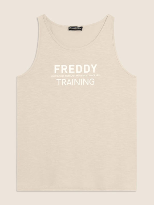 Freddy Дамска Памучна Без Ръкави Блуза Ecru