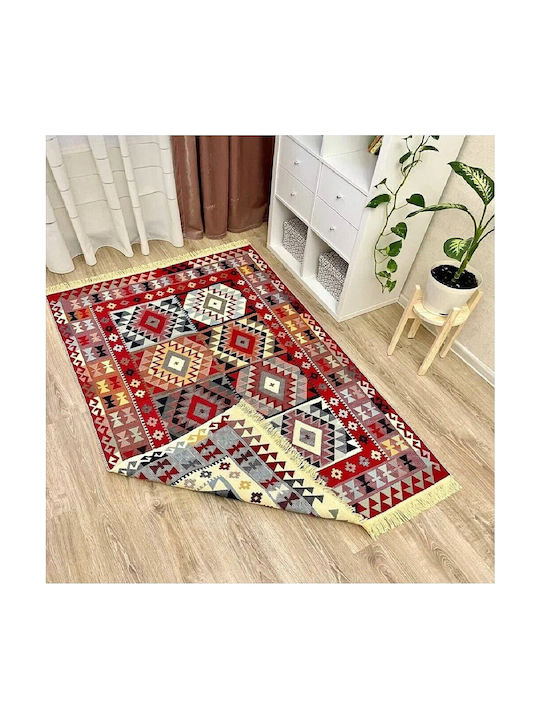 Kotonia Home Rectangular Cotton Multicolour Rug 100x300cm