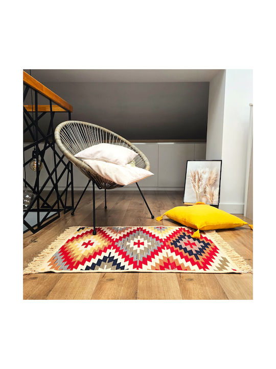 Kotonia Home Правоъгълен Памучен Многоцветен Килим 60x90см