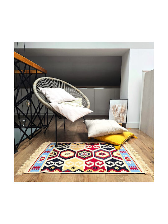 Kotonia Home Teppich Flur Baumwoll Mehrfarbig 80x150cm