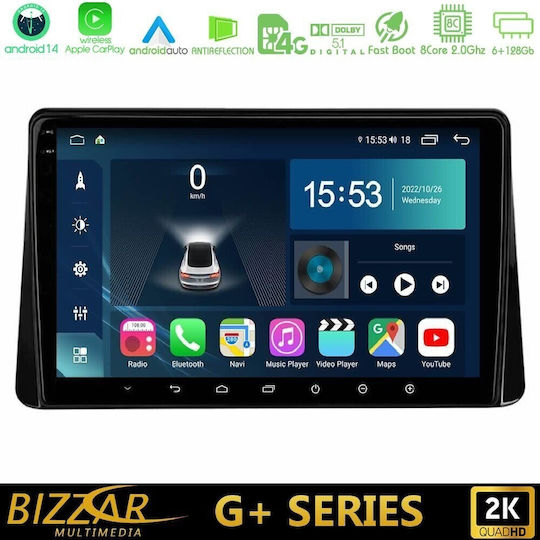 Bizzar Auto-Audiosystem für Mitsubishi Eclipse Cross 2018-2023 Bluetooth USB Eingebautes Wi-Fi GPS Apple CarPlay Android Auto mit 9 Zoll Touchscreen