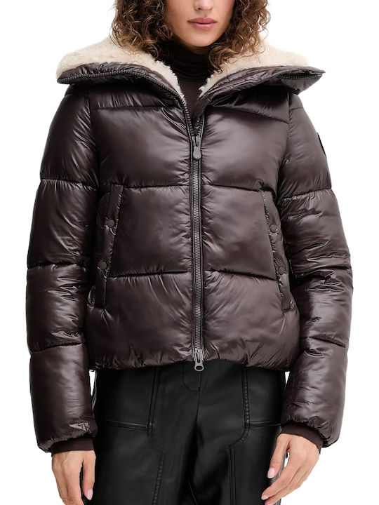 Women's Jacket for Winter Brown Black