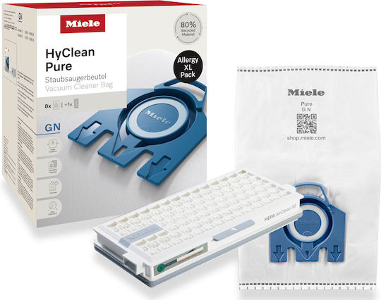 Miele Hyclean Pure Saci pentru Aspiratoare 8 Bucăți Compatibili cu Aspirator Miele