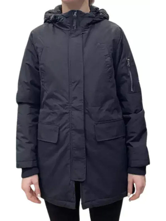 Long Women's Jacket for Winter Black