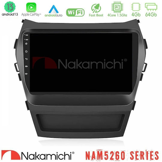 Nakamichi Car Audio System for Hyundai iX45 2012-2017 Bluetooth USB AUX WiFi GPS Apple CarPlay Android Auto with 9" Touch Screen