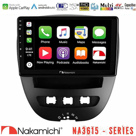 Nakamichi Ηχοσύστημα Αυτοκινήτου για Peugeot 107 Toyota Aygo Citroen C1 2005-2014 (Bluetooth/USB/WiFi/GPS/Apple-Carplay/Android-Auto) με Οθόνη Αφής 9"