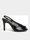 Peep Toe Обувки На Ток Черни