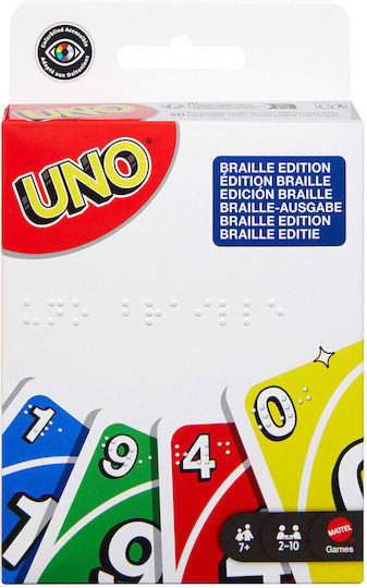Επιτραπέζιο Παιχνίδι UNO Braille για 2-10 Παίκτες 6+ Ετών Mattel