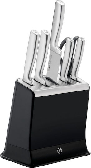Tefal Ever Sharp Messer Set mit Sockel aus Rostfreiem Stahl 6 Stück